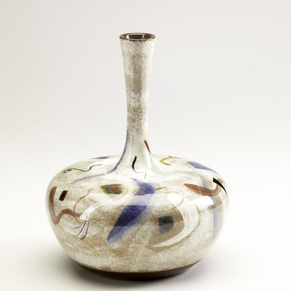 PILLIN; Bottle: PILLIN; Glazed ceramic bottle; Signed Pillin; 8 3/4'' X 7''
