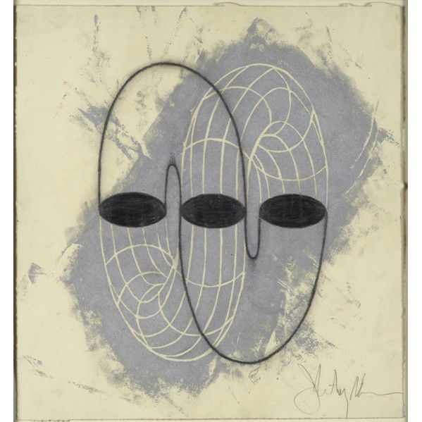 JOHN NEWMAN (American, b. 1952): JOHN NEWMAN (American, b. 1952); Graphite and silver paint on paper (framed); Untitled, 1996; Signed; 13 1/8'' x 12 1/8'' (sheet); Provenance: Sculpture Center Benefit, New York; Private Collection, N