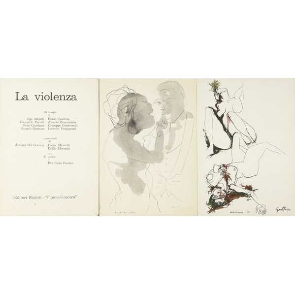 TWO ARTISTS PORTFOLIOS: TWO ARTISTS PORTFOLIOS; 20 lithographs in colors by Carlo Levi (1902-1975); 19'' x 13 5/8'' (each); 24 lithographs in colors by various Italian artists including Renato Guttuso, Ennio Calabria, Ugo At