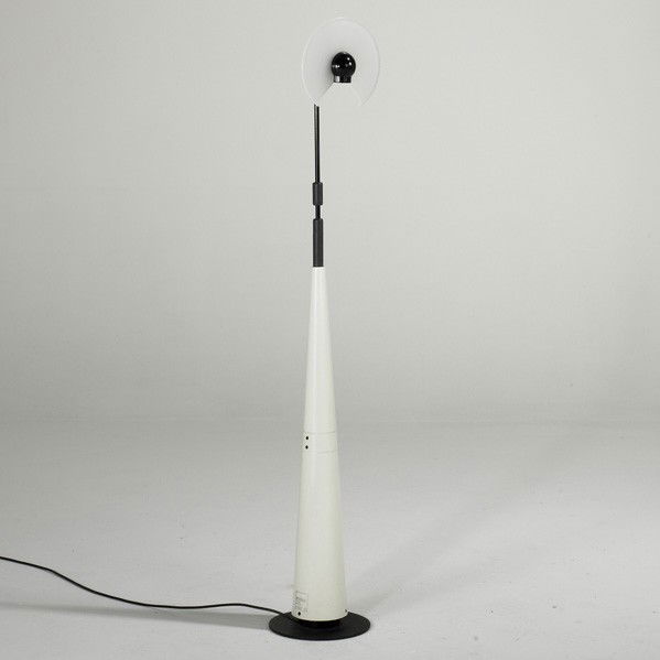 GINO SARFATTI; ARTELUCE: GINO SARFATTI; ARTELUCE; Club 1195 adjustable floor lamp, Italy, 1980s; Plastic, enameled metal and rubber; Makers label (European wiring); Fully extended: 61 1/2'' x 9'' dia.