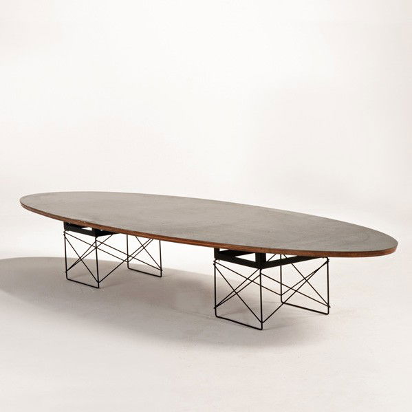 CHARLES & RAEY EAMES; HERMAN MILLER: CHARLES & RAY EAMES; HERMAN MILLER; Surfboard coffee table (ETR), USA, 1950s; Laminate, plywood and enameled metal; Unmarked; 13 1/2'' x 89 1/4'' x 29 1/4''
