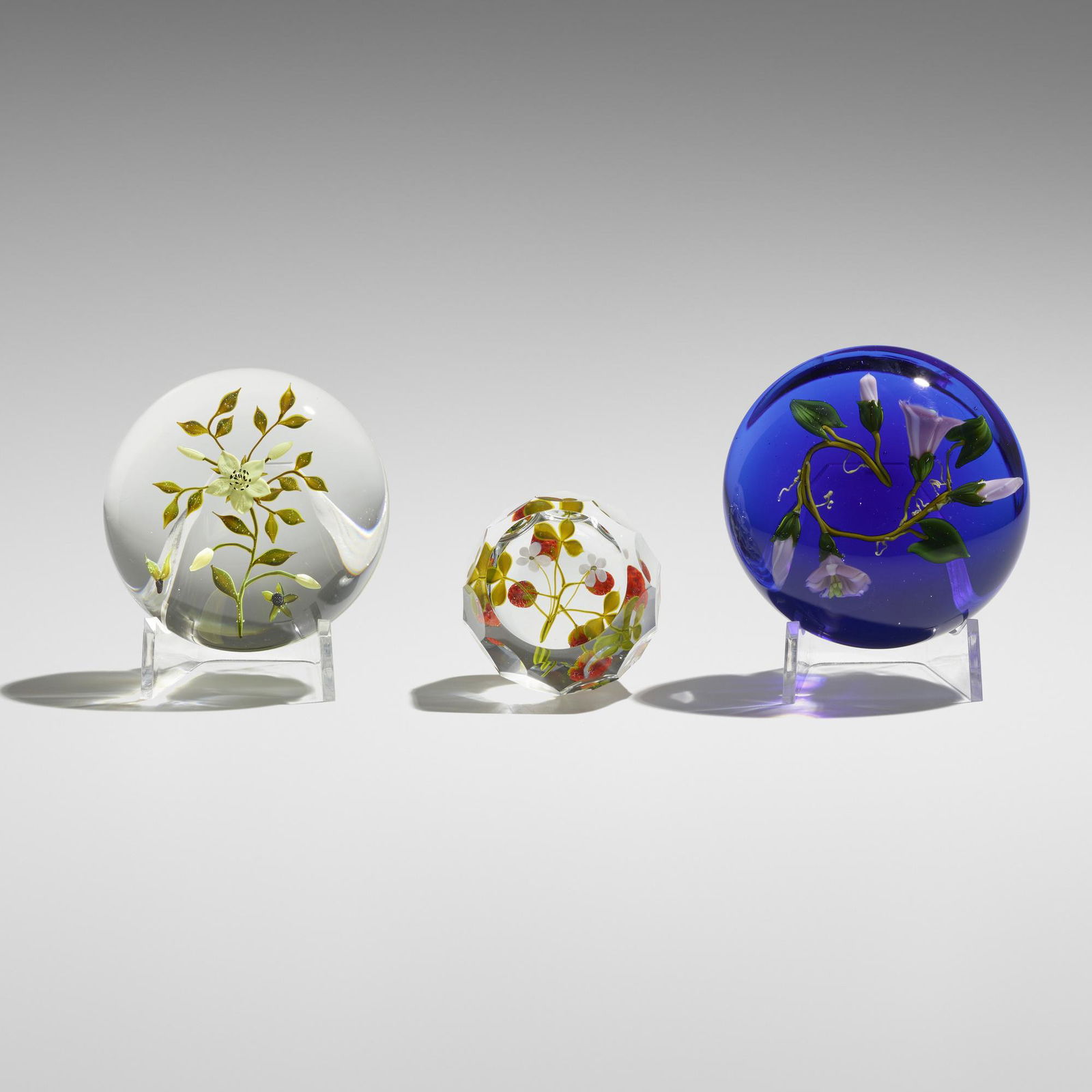 Paul Stankard, Paperweights, Set Of Three
