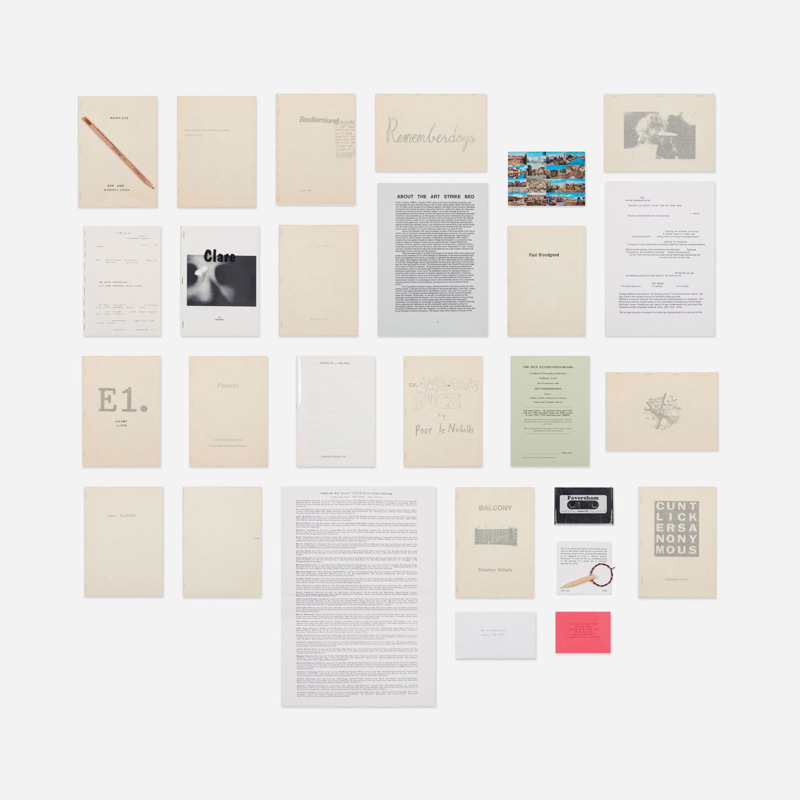 Imprint 93, twenty-eight: Imprint 93, twenty-eight bound printed paper, mixed media Complete Lot Details European City Postcard Gareth Jones, Imprint 93, USA, 1998. Some Broken Windows Matthew Hig