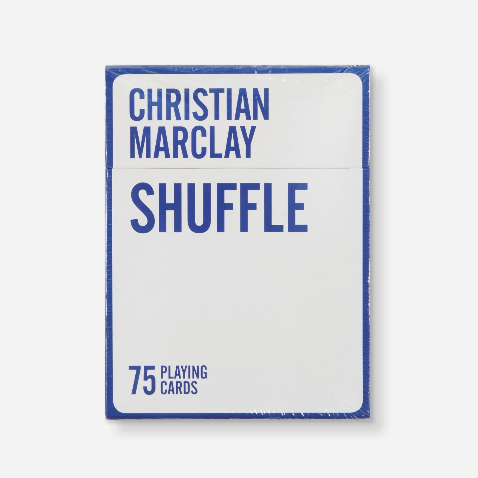 Christian Marclay, Shuffle: Christian Marclay Shuffle 2007color offset printed cards 7 h x 5.25 w x 1.25 d in (18 x 13 x 3 cm) This unopened set contains 75 playing cards with color-printed photographs by the artist.