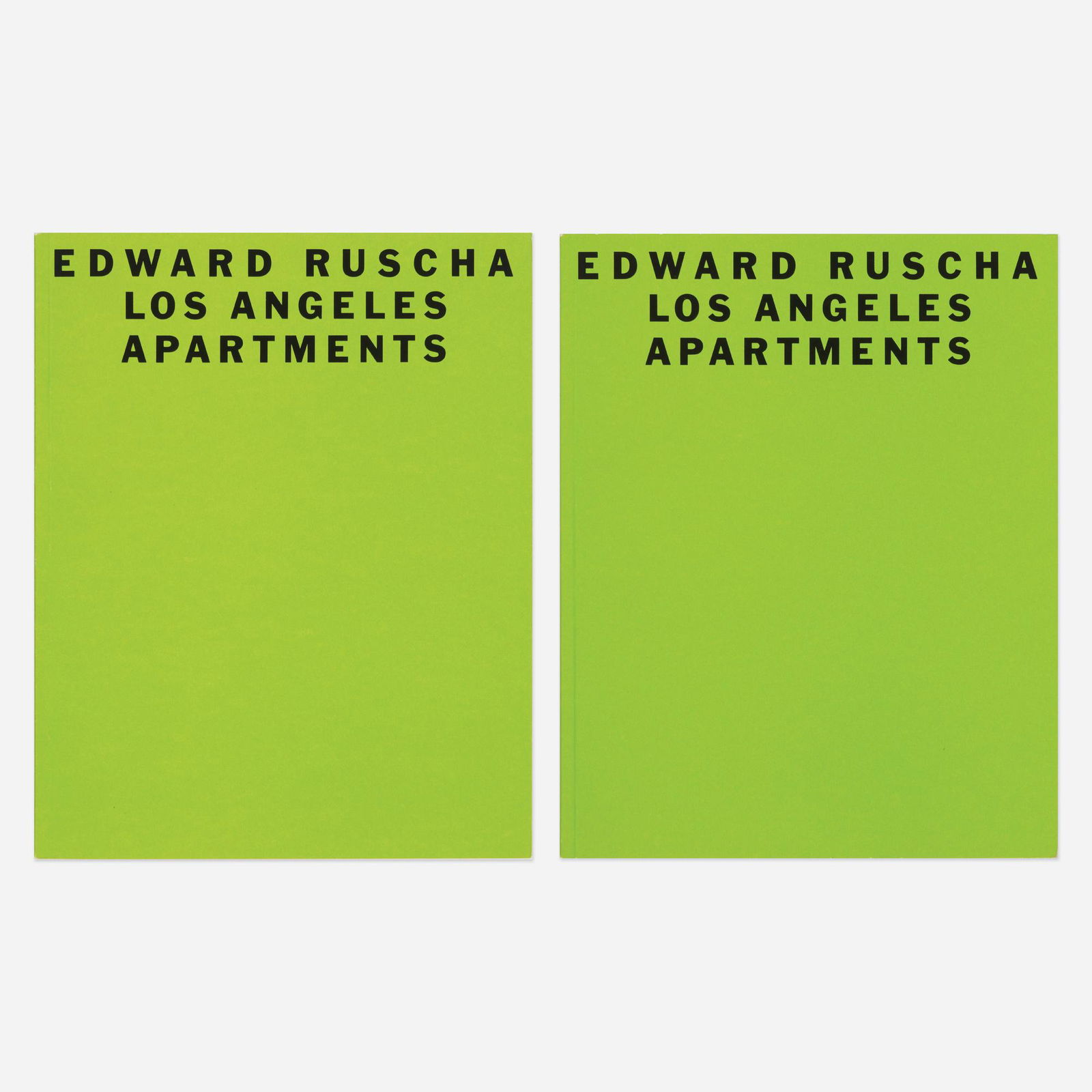 Ed Ruscha, Los Angeles Apartments, two: Ed Ruscha Los Angeles Apartments, two 1965 / 1990bound printed paper 10 h x 8 w x .25 d in (25 x 20 x 1 cm) These works were published by the Whitney Museum of American Art, New York.
