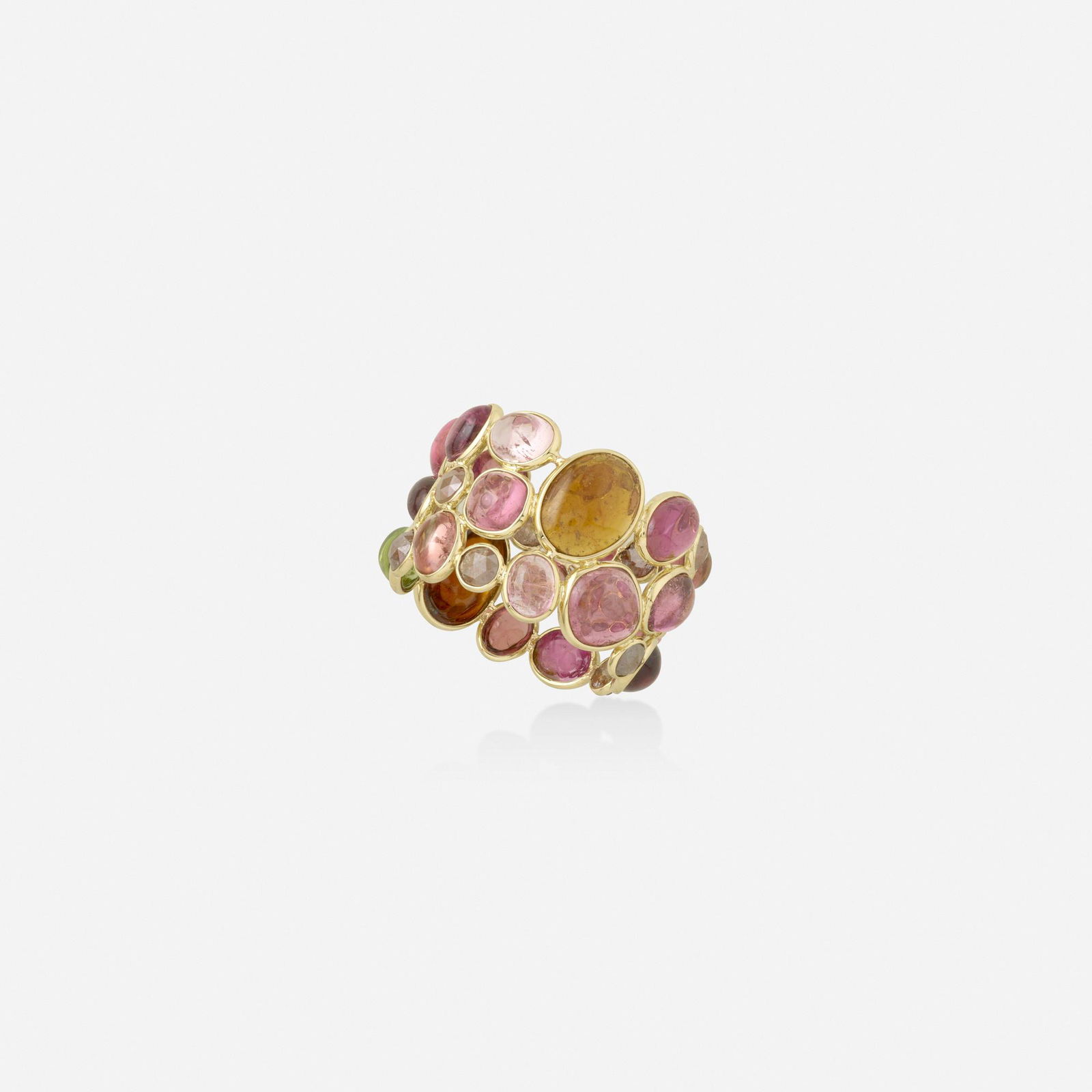 Tourmaline, diamond, and gold ring (1 of 2)
