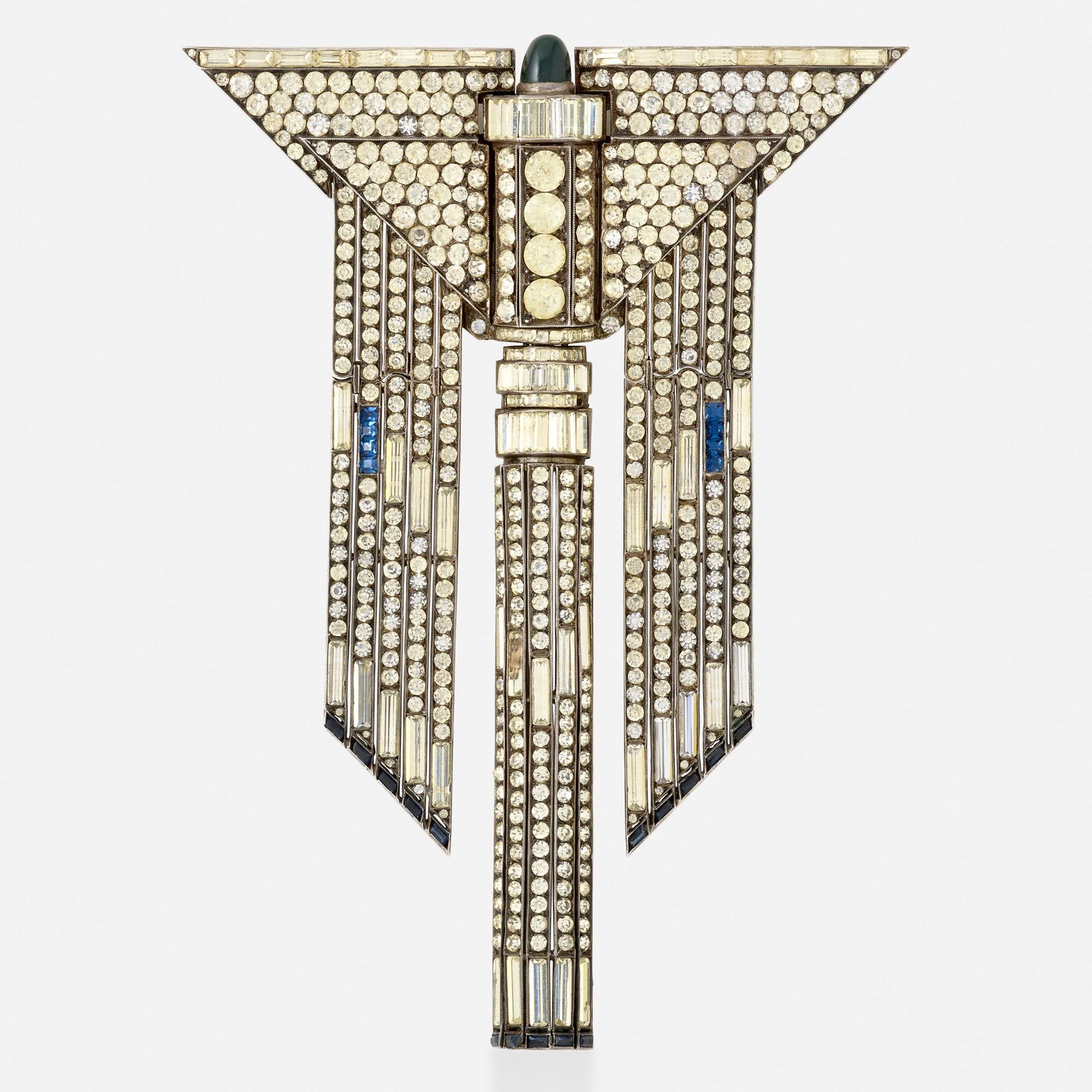 Art Deco, Sterling silver and paste brooch (1 of 2)