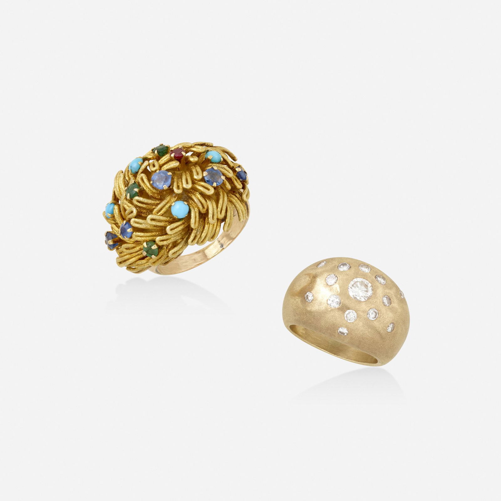 Group of diamond, gem-set, and gold rings (1 of 2)