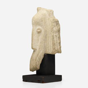 Benedict Tatti, Profile: Benedict Tatti Profile limestone, painted wood 19 h x 8 w x 7 d in (48 x 20 x 18 cm) Incised signature to verso 'Tatti'. Signed and titled to underside of base 'Ben Tatti Profile'. This work