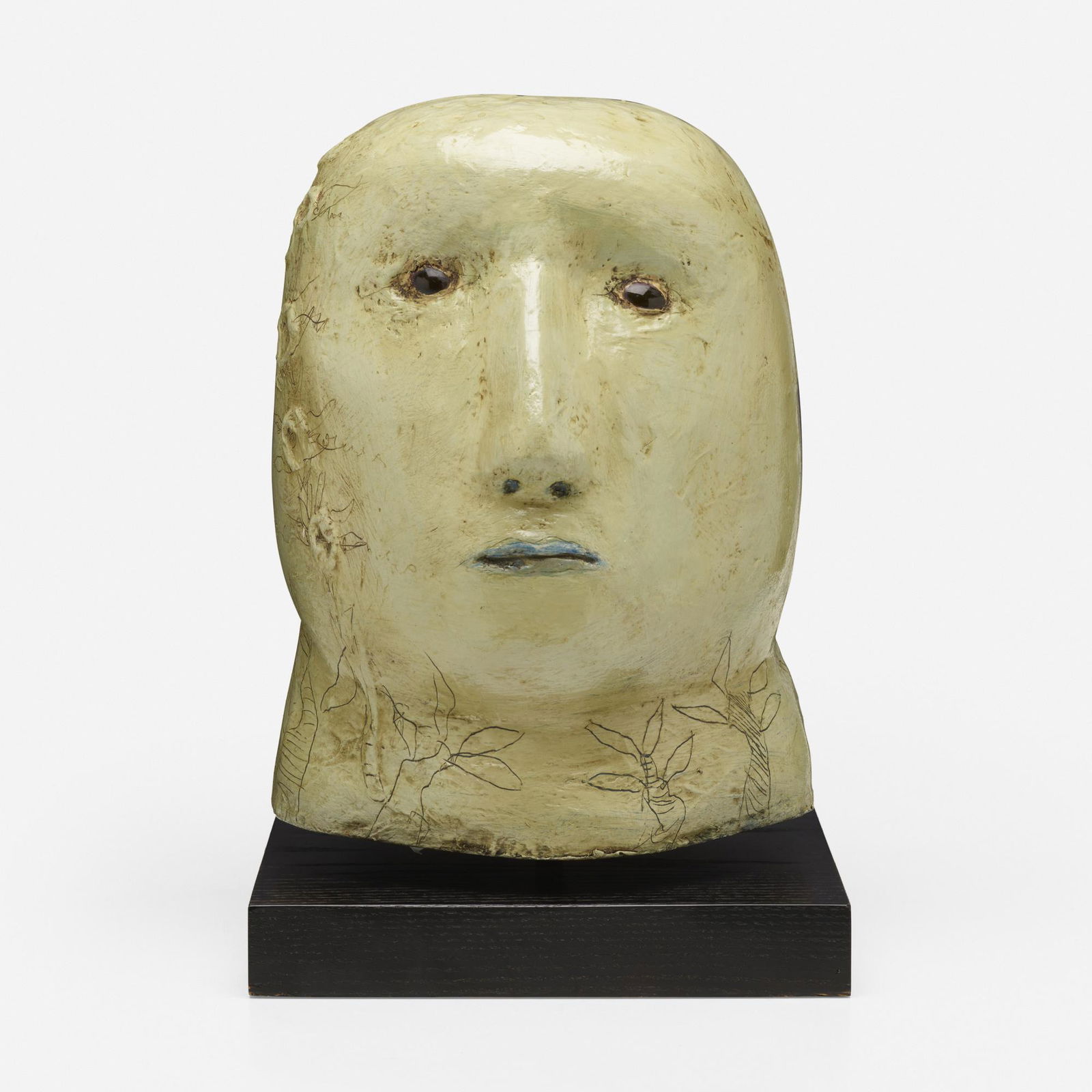 Terry Turrell, Watching Quietly: Terry Turrell Watching Quietly 2004carved and painted wood and glass 14.5 h x 10.75 w x 11 d in (37 x 27 x 28 cm) Incised signature and date to verso 'Turrell 2004'. Signed, titled and dated t