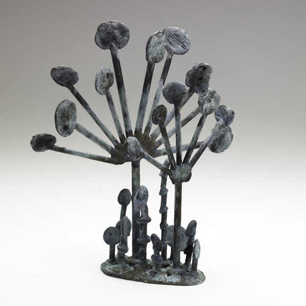KLAUS IHLENFELD; Sculpture: KLAUS IHLENFELD; Patinated bronze sculpture, ''Spoon Plant,'' Berks County, PA, ca. 2010; Provenance: The artist; Stamped KI; 11'' x 8'' x 8''