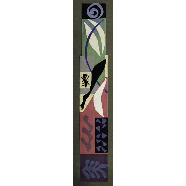 AFTER HENRI MATISSE; EDWARD FIELDS; Carpet: AFTER HENRI MATISSE; EDWARD FIELDS; ''Beasts of the Sea'' hand-knotted wool carpet, USA, 1993; Signed Edward Fields Copyright 1993 Made in USA 11197; 135'' x 36 1/2''