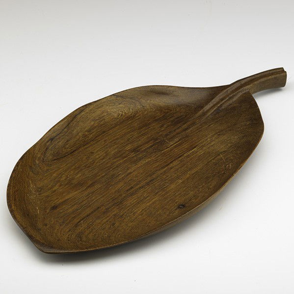 ALEXANDRE NOLL; Tray: ALEXANDRE NOLL; Carved palissander tray, France, 1950s; Incised ANOLL; 1'' x 13 1/2'' x 7''
