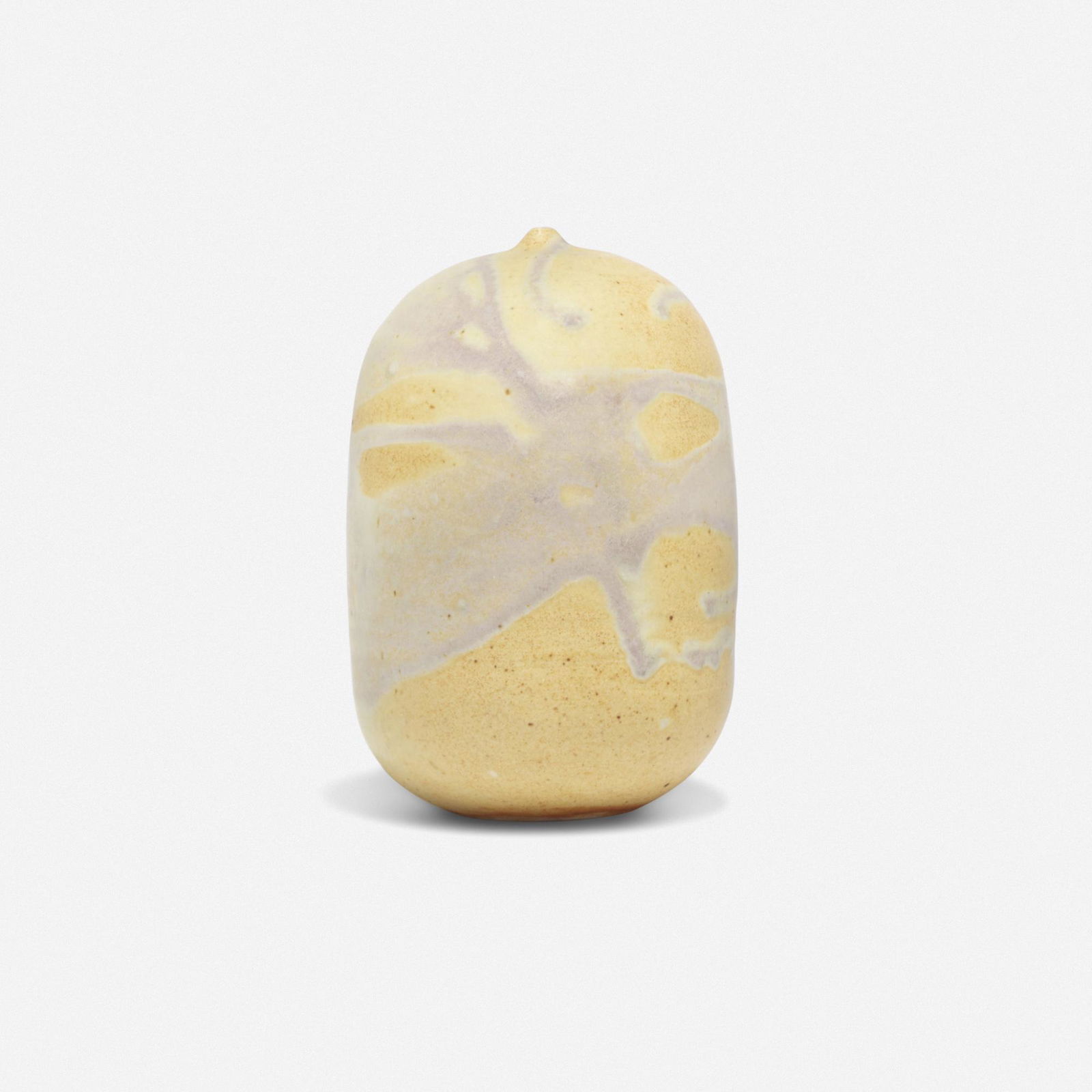 Toshiko Takaezu, Untitled (with rattle): Toshiko Takaezu Untitled (with rattle) c. 1995glazed porcelain 5 h x 3.25 dia in (13 x 8 cm) Incised signature to underside 'TT'. Provenance: Acquired in 1995 from a be