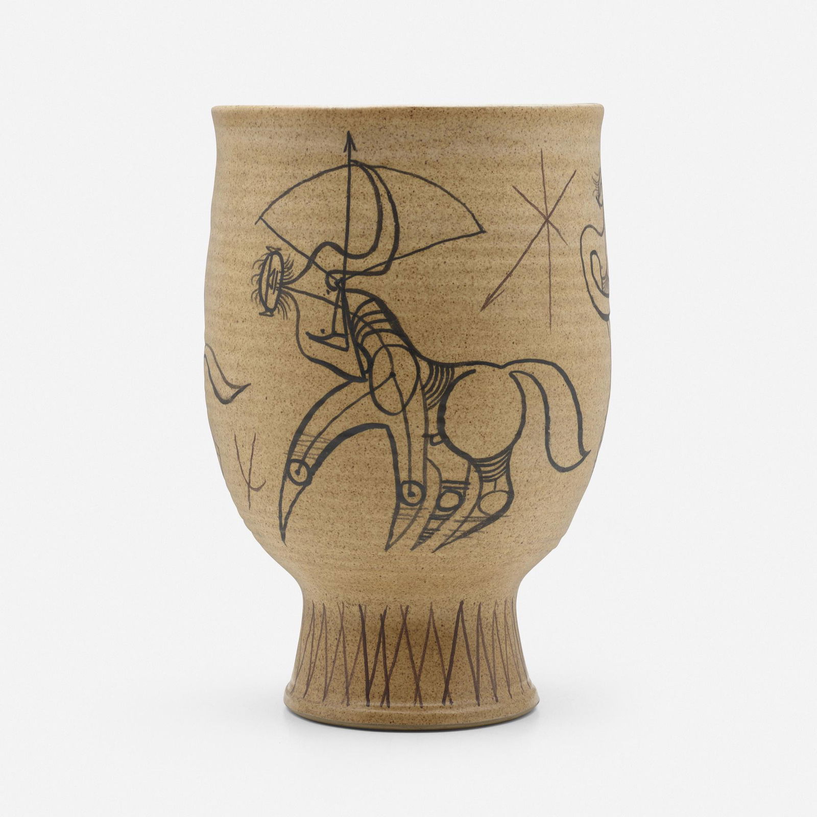 Aaron Bohrod and Carlton Ball, Table lamp: Aaron Bohrod and Carlton Ball Table lamp USA, c. 1950glazed stoneware 12.25 h x 8 dia in (31 x 20 cm) Signed to lower edge 'A. Bohrod F.C. Ball'. This work will ship from C