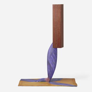 Wendell Castle, CD cabinet: Wendell Castle CD cabinet USA, 1991polychromed mahogany, mahogany veneer, and acrylic-painted aluminum 66.5 h x 48 w x 36 d in (169 x 122 x 91 cm) Cabinet features one door concealing five fix