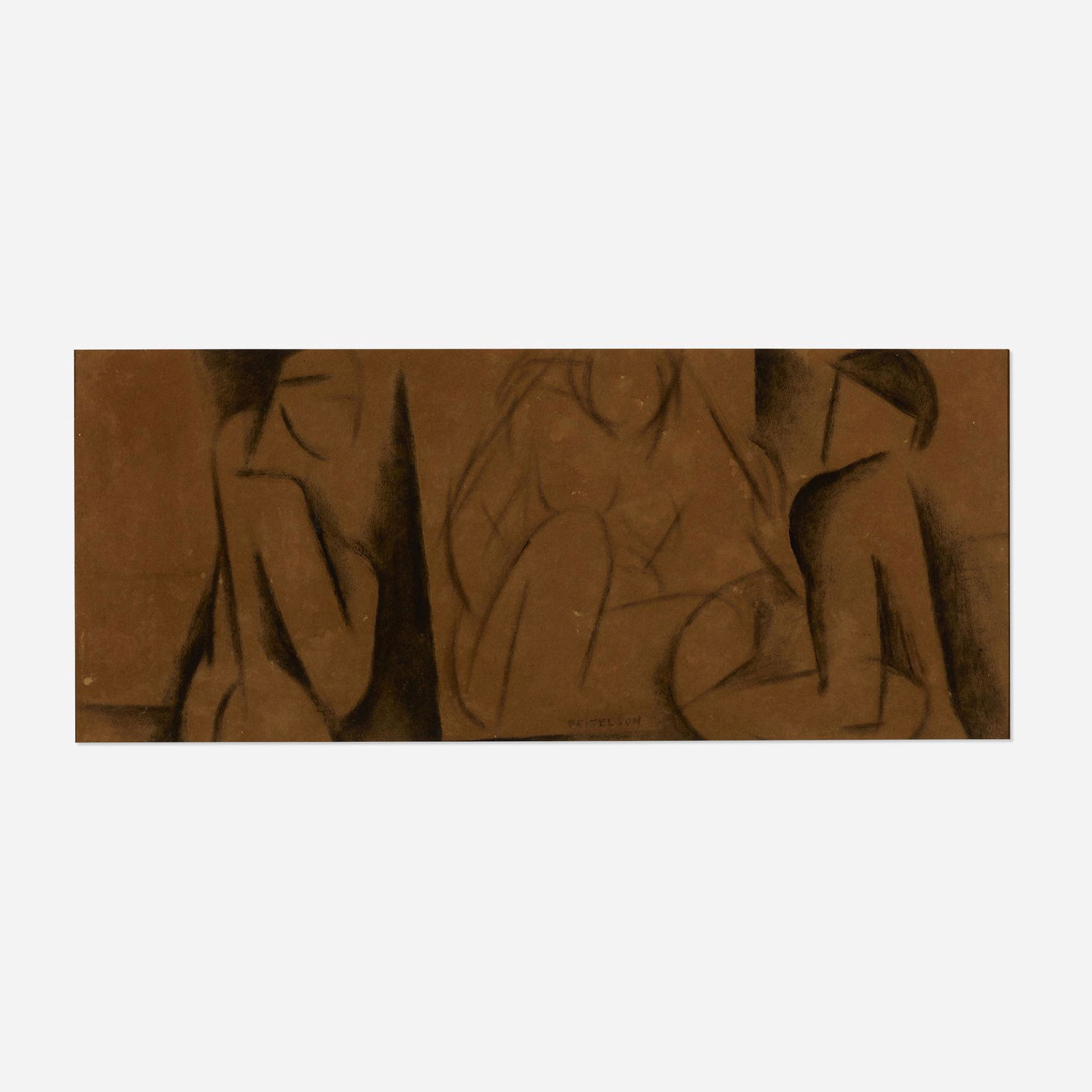 Lorser Feitelson, Artist and Model: Lorser Feitelson Artist and Model 1920oil on carton 11.25 h x 26 w in (29 x 66 cm) This work is an early study for a larger oil on canvas painting of the same title, also completed in 1920, in