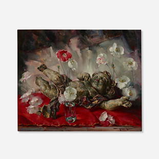 Arthur Meltzer, Fallen Cherub: Arthur Meltzer Fallen Cherub oil on canvas 20 h x 24 w in (51 x 61 cm) Signed to lower right 'Arthur Meltzer'. Exhibited: Phillips Mill, New Hope, PA, 1963