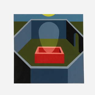 Clarence Holbrook Carter, Night Garden: Clarence Holbrook Carter Night Garden 1972oil on paper sight: 31.375 h x 21.5 w in (80 x 55 cm) Signed and dated to lower right 'Clarence H. Carter 72'. This work will ship