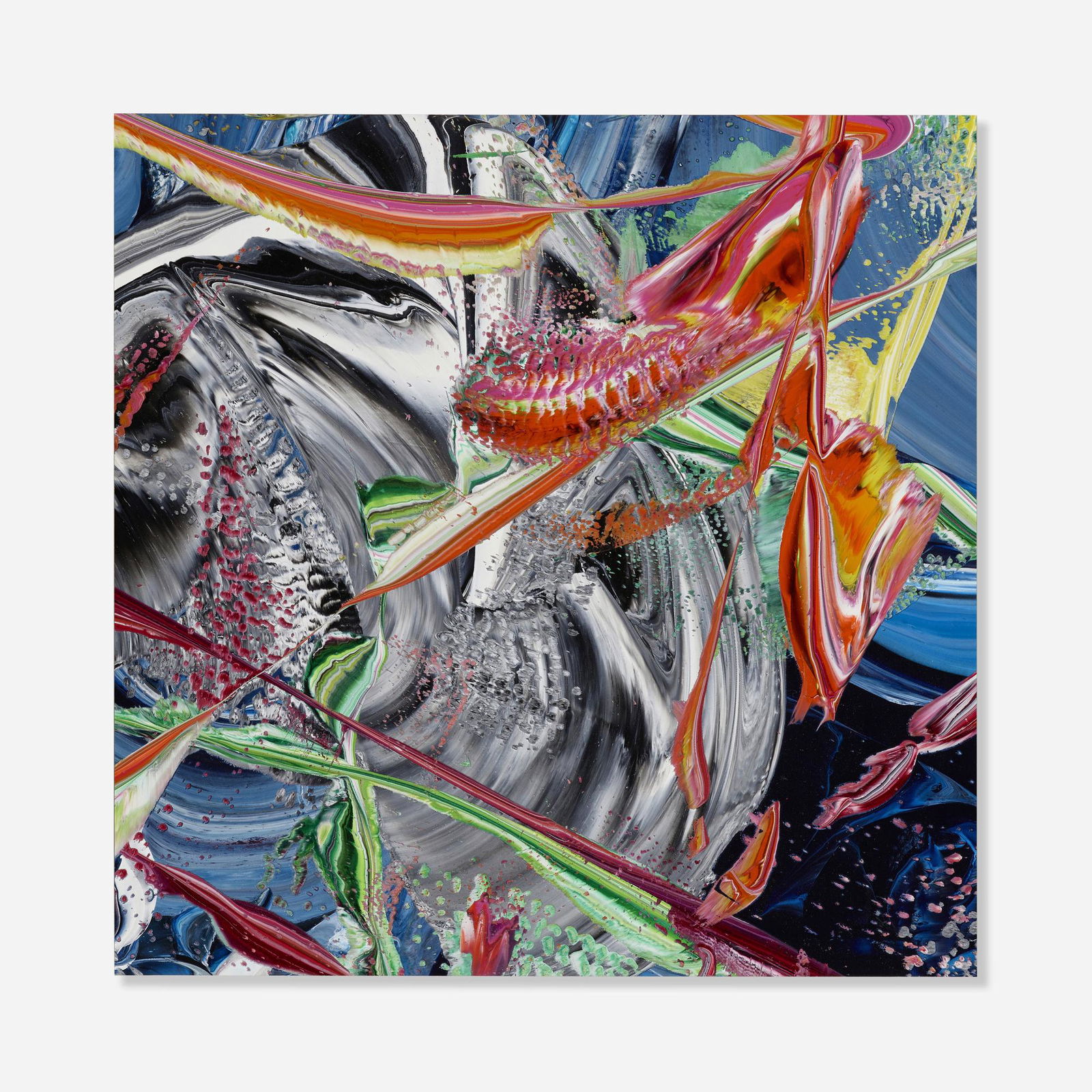 Stanley Casselman, Untitled Presence Moment 1-53: Stanley Casselman Untitled Presence Moment 1-53 2017acrylic on polyester 16 h x 16 w in (41 x 41 cm) Signed, titled and dated to verso 'Casselman Untitled-Presence-Moment-1-53 2017'.