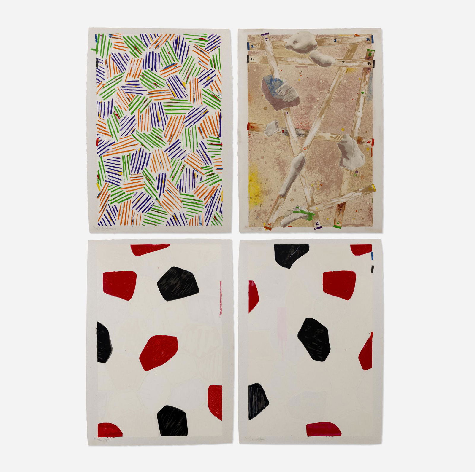 Jasper Johns, Four Panels from Untitled 1972 (1 of 7)