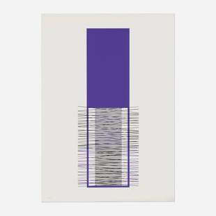 Jesus Rafael Soto, Irritated Purple: Jesus Rafael Soto Irritated Purple screenprint in colors image: 28 h x 10.625 w in (71 x 27 cm) sheet: 33 h x 23.25 w in (84 x 59 cm) Signed and numbered to lower edge '131/175 Soto'. This work i