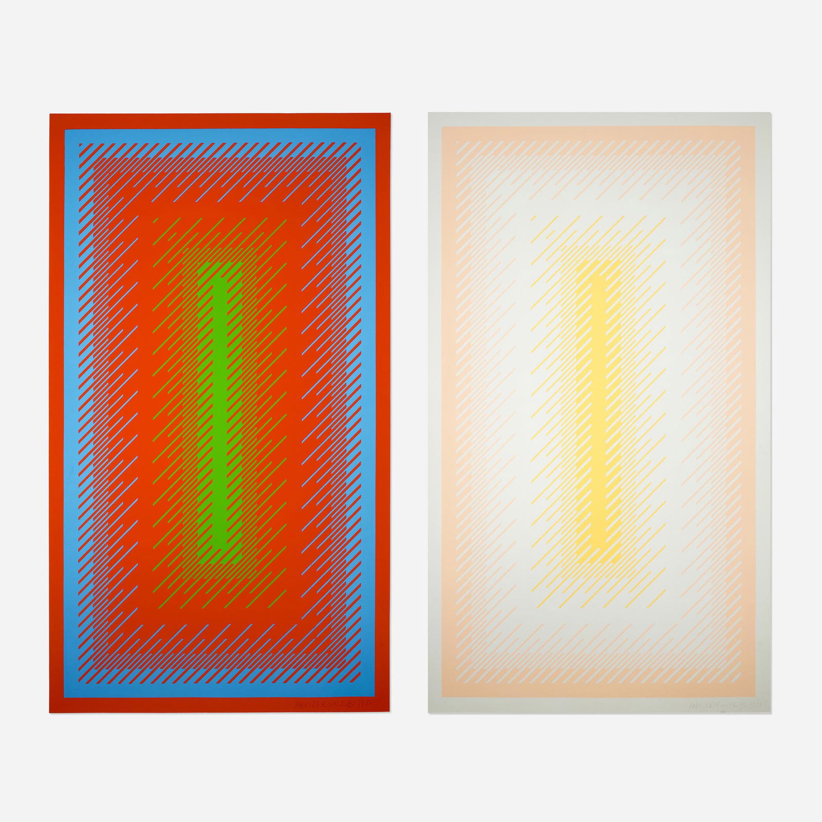 Richard Anuszkiewicz, Reflections (two works) (1 of 3)