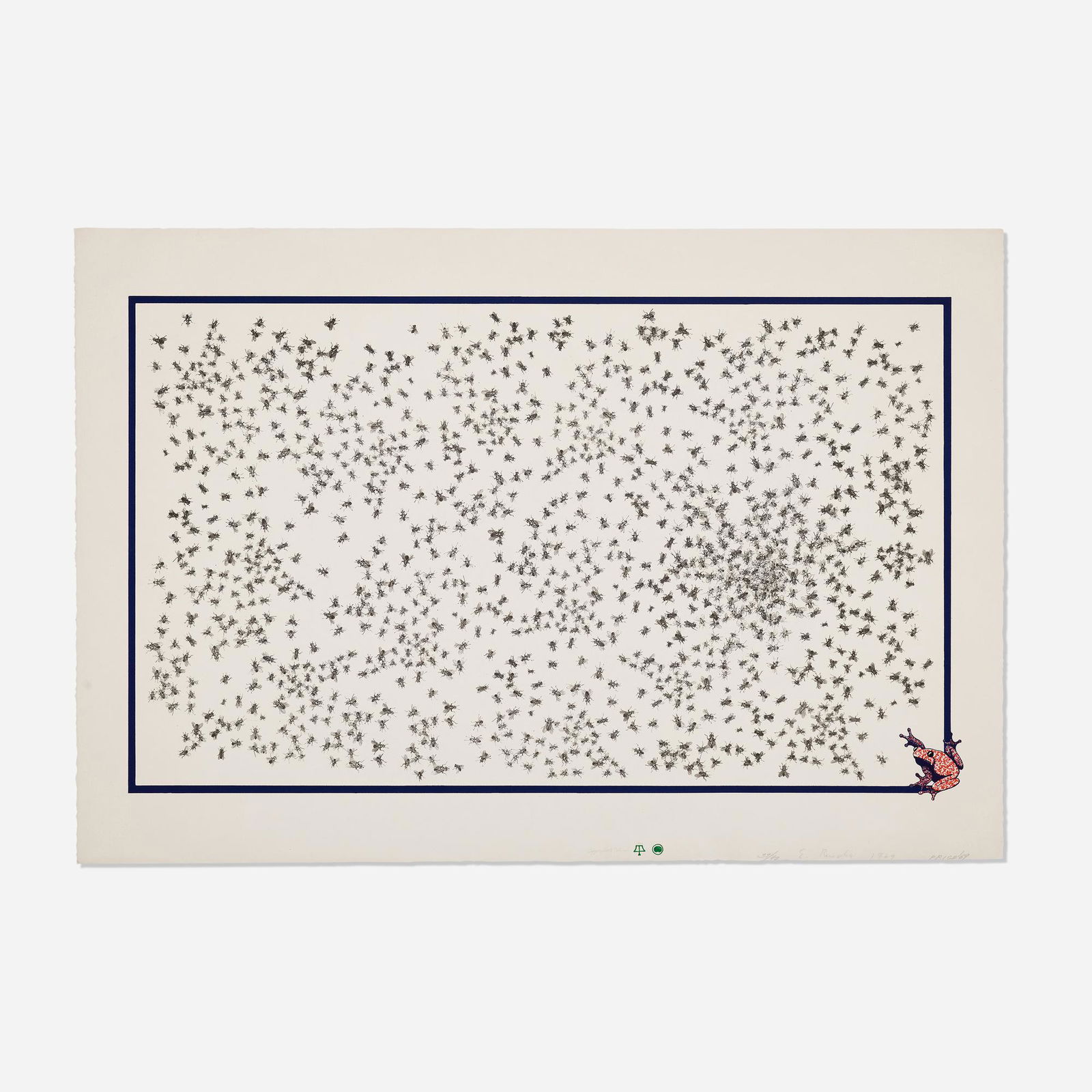 Ed Ruscha and Ken Price, Flies and Frog: Ed Ruscha and Ken Price Flies and Frog 1969lithograph in colors on Copperplate Deluxe image: 18 h x 30 w in (46 x 76 cm) sheet: 23.125 h x 34 w in (59 x 86 cm) Signed by each artist, dated
