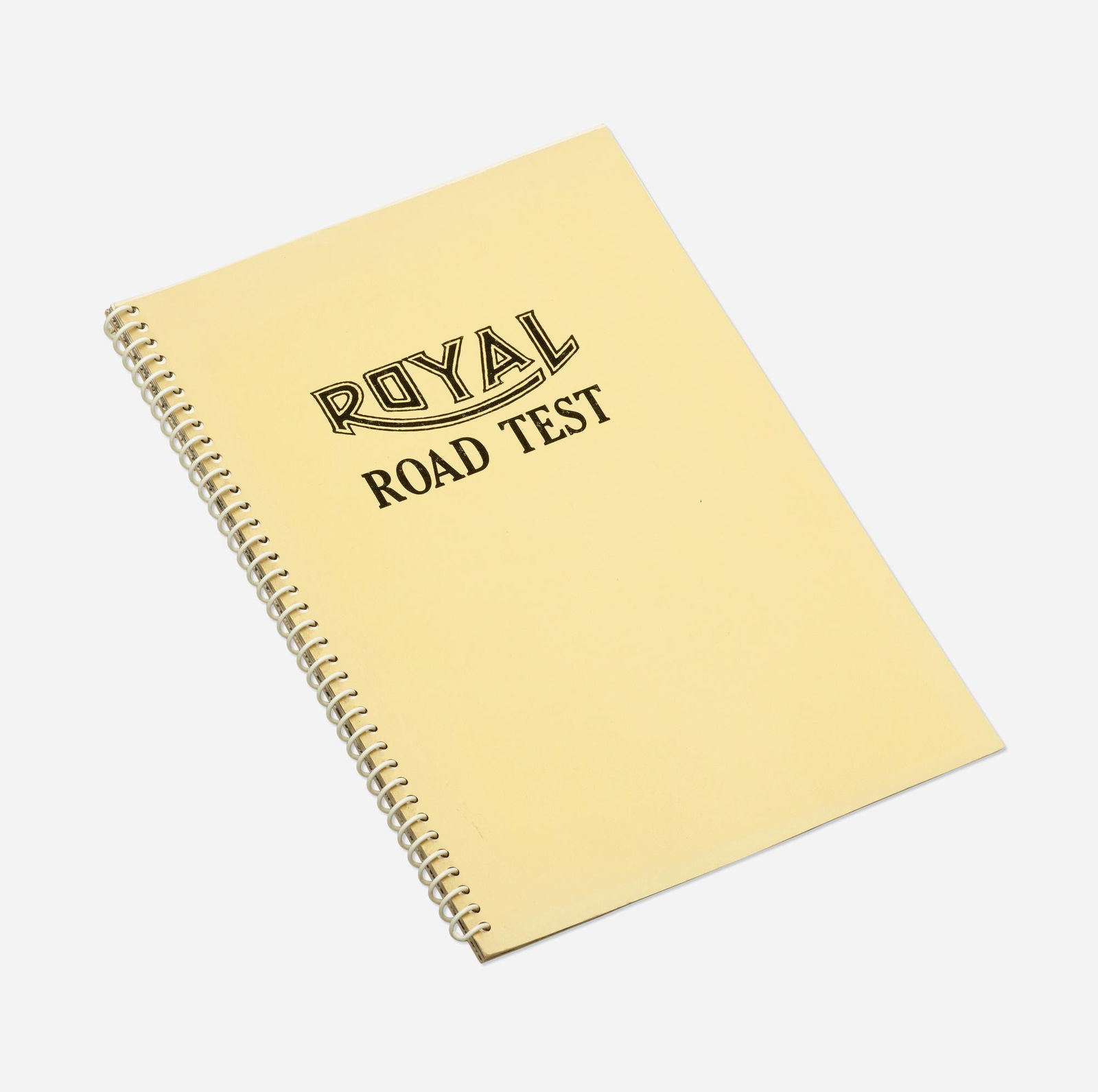 Ed Ruscha, M. Williams, P. Blackwell, Road Test: Ed Ruscha, Mason Williams and Patrick Blackwell Royal Road Test 1967offset lithograph on 80-lb. white Prentice Gloss Text in spiral bound book 9.5 h x 6.5 w x .5 d in (24 x 17 x 1 cm) This wor