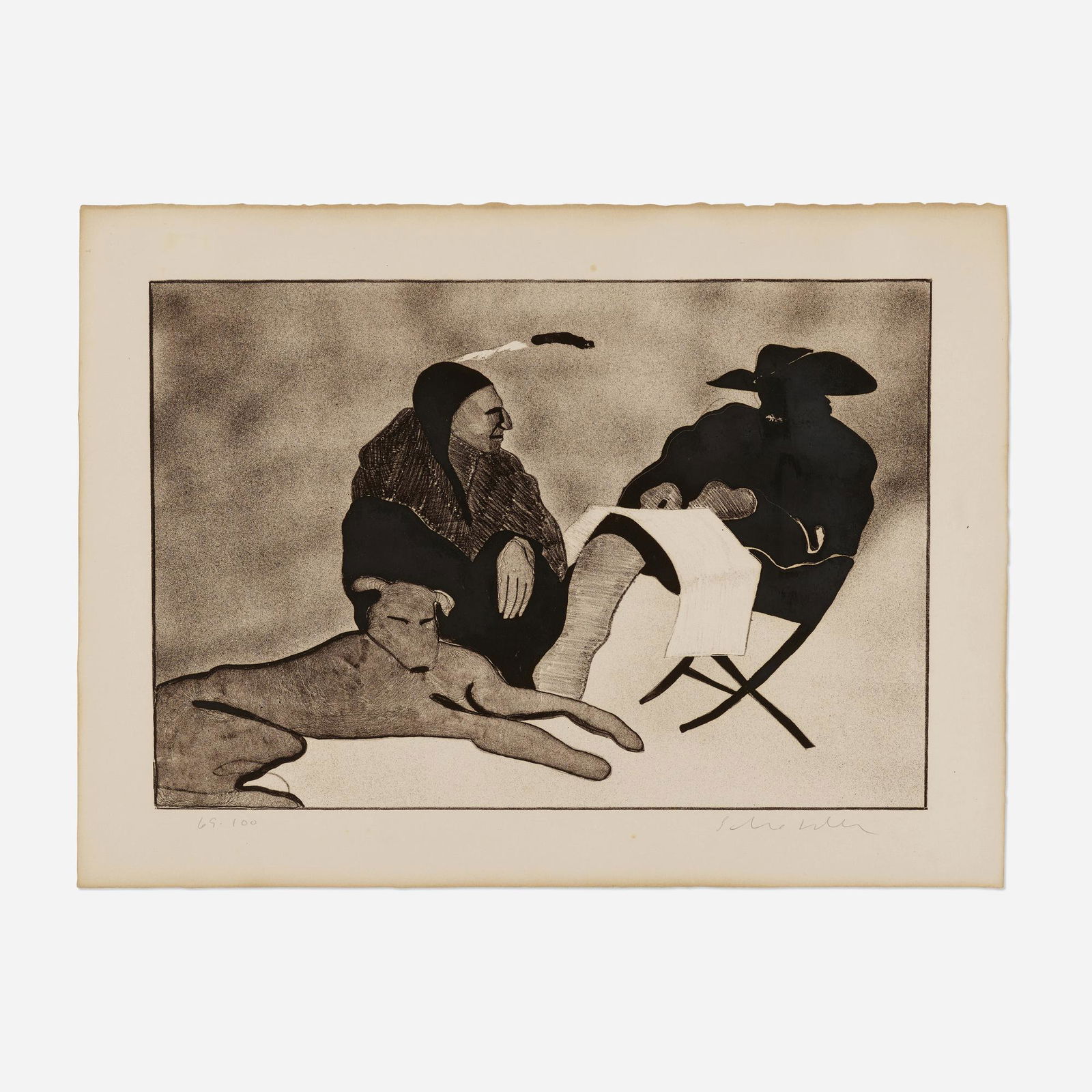 Fritz Scholder, Indian, Dog and Friend (1 of 4)