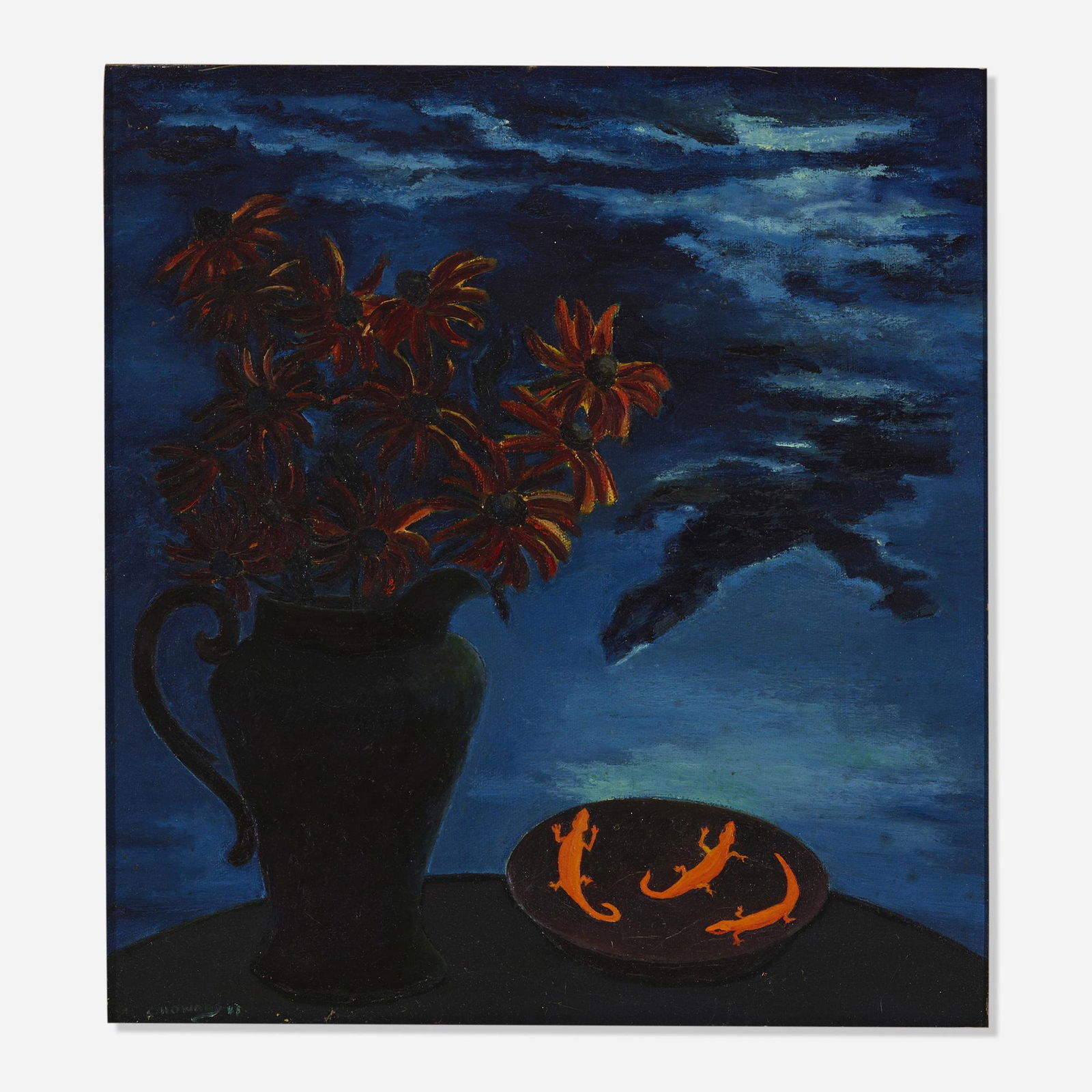 Charlotte Howard, Still Life: Charlotte Howard Still Life 1948oil on canvas 15 h x 14.125 w in (38 x 36 cm) Signed and dated to lower left 'C. Howard 48'. This work will ship from Lambertville, New Jers