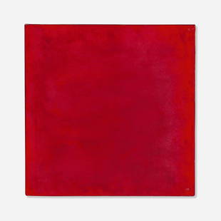 Robert Overby, Red: Robert Overby Red 1978oil and pigment on canvas 12 h x 12 w in (30 x 30 cm) Artist's stamp to verso. Provenance: Andrew Kreps Gallery, New York This