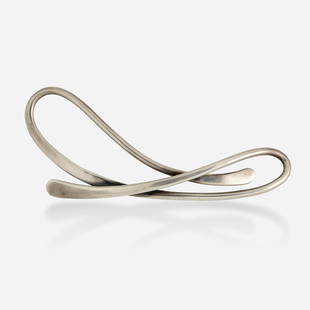 Art Smith, Silver brooch: Art Smith Silver brooch Of undulating design; 1950s Silver Signed Art Smith 3.50 x 1.50 in; Gross weight 9.4 dwts Provenance: Property from the collection of Lillian Syke