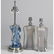 73: MURANO; Three Sommerso boudoir lamps: pair with cas