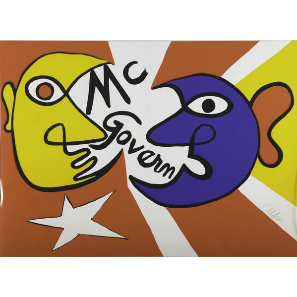 ALEXANDER CALDER (American, 1898-1976); Lithograph: ALEXANDER CALDER (American, 1898-1976); Lithograph in colors, ''McGovern for McGovernment,'' 1973; Sign and numbered 159/175; 30'' x 42 5/8''