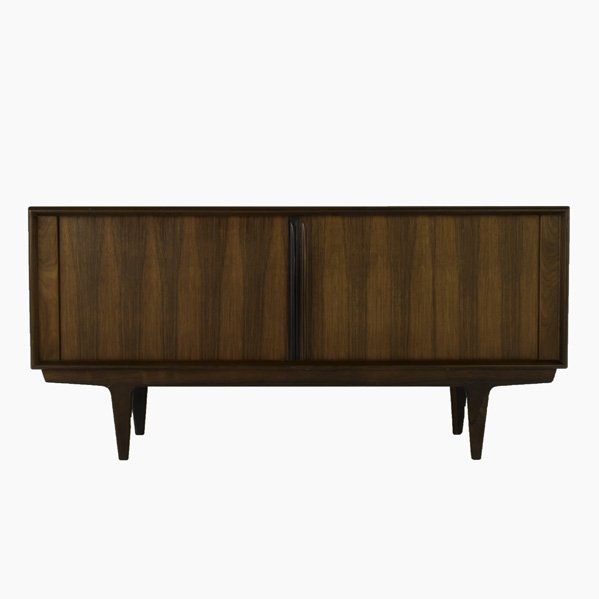 DANISH MODERN; Cabinet, Denmark, 1960s; Rosewood: DANISH MODERN; Cabinet, Denmark, 1960s; Rosewood and teak; Unmarked; 31'' x 65 1/4'' x 20 1/4''