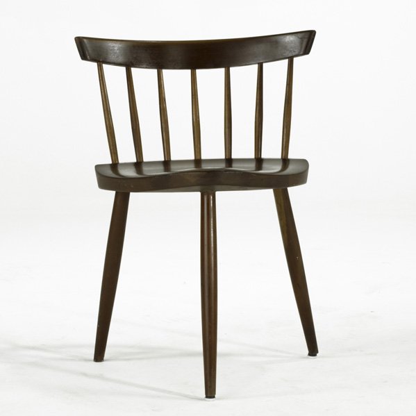 GEORGE NAKASHIMA; Cherry Mira chair, USA, 1964; Un: GEORGE NAKASHIMA; Cherry Mira chair, USA, 1964; Unmarked; 27'' x 17'' x 17''