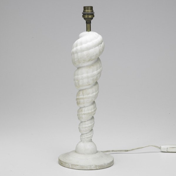 JEAN MICHELL FRANK (Attr.); Plaster lamp modeled a: JEAN MICHELL FRANK (Attr.); Plaster lamp modeled as a shell; Incised JMF 3/5; 16'' x 5 1/2''