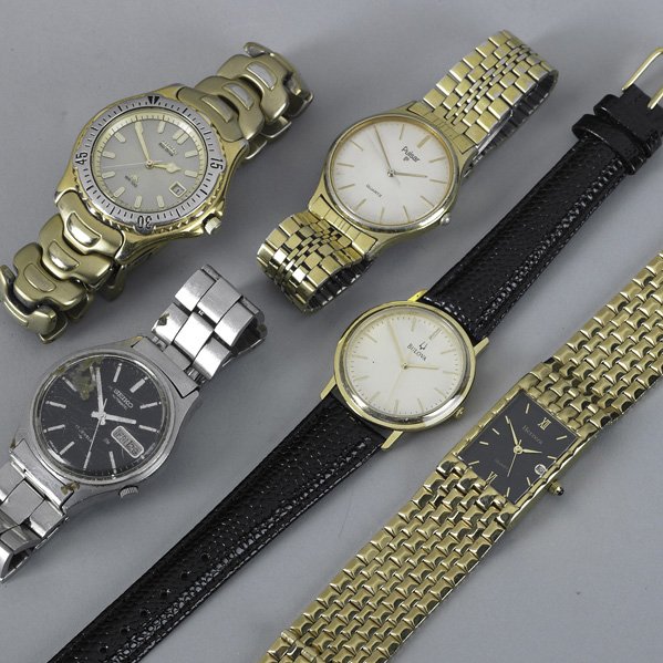 GENTLEMAN'S WATCHES: GENTLEMAN'S WATCHES; Five: Citizen Eco Drive; Bulova quartz movement; Seiko 17 jewel automatic; Herrera quartz movement; Pulsar quartz movement