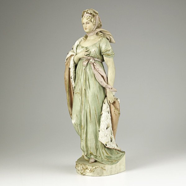 ROYAL DUX: ROYAL DUX; Porcelain figure of a young woman, early 20th c.; Marked; 21 1/2'' x 7'' x 5 1/2''