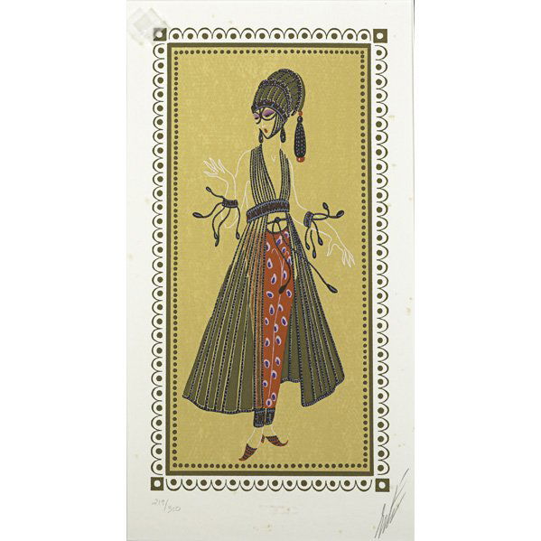 ERTÉ (Russian-French, 1892-19)09: ROMAIN DE TIRTOFF (ERTÉ) (Russian-French, 1892-1990); Five lithographs in colors, ''Scheherazade'' series (each framed); Signed and numbered 219/300; Each: 15 1/4'' x 10'' (sight)