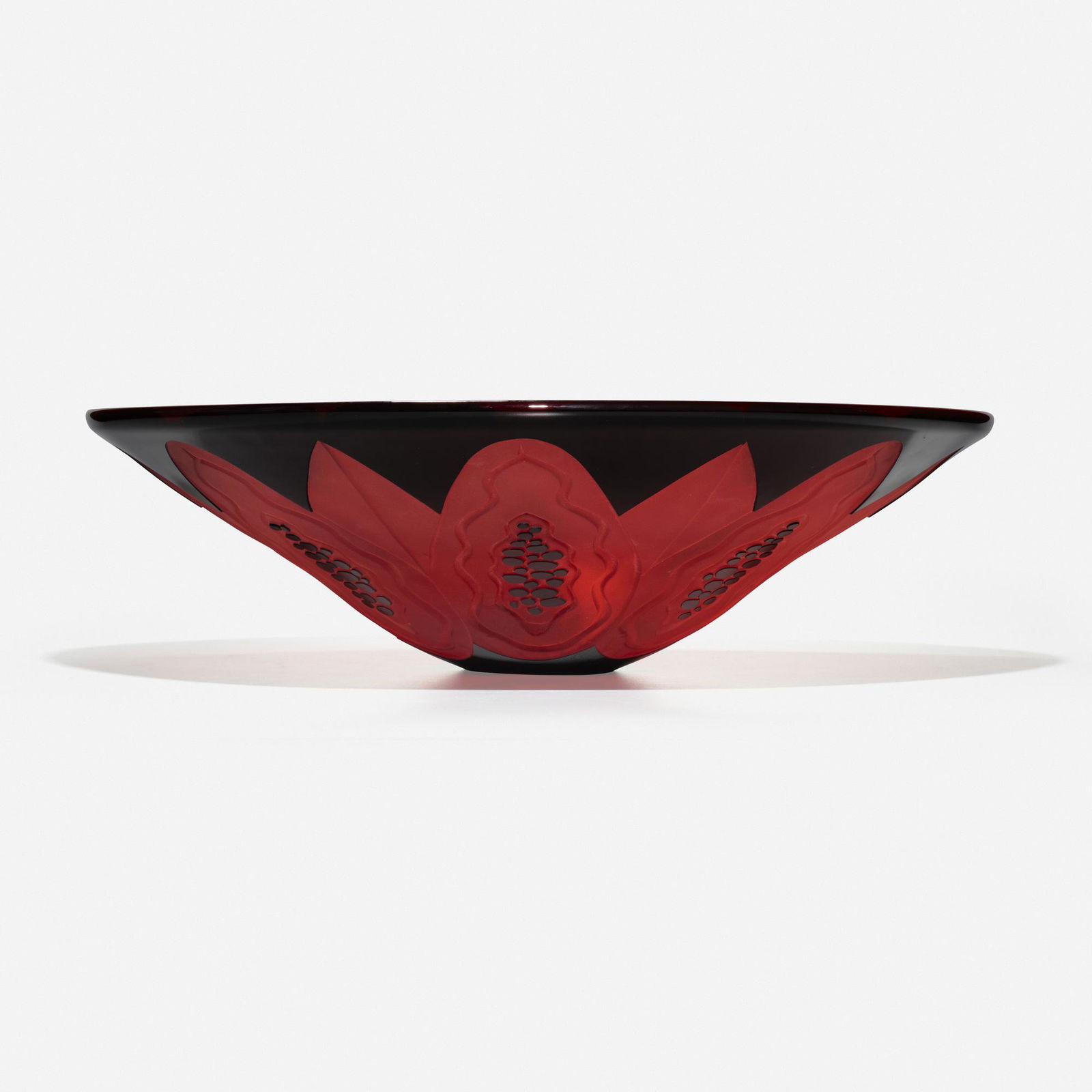 Duncan McClellan, Large bowl: Duncan McClellan Large bowl USAhand-blown and acid-etched glass 5.75 h x 19.5 dia in (15 x 50 cm) Etched signature near base 'Duncan McClellan'. This work will ship from La