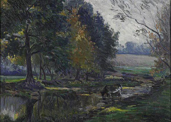 Maximilian (Maxo) Vanka (Croatian/American, 1889: Untitled (Landscape); Oil on panel (framed); Signed; 14 1/2" x 20 1/4"; Provenance: Private Collection, New Jersey