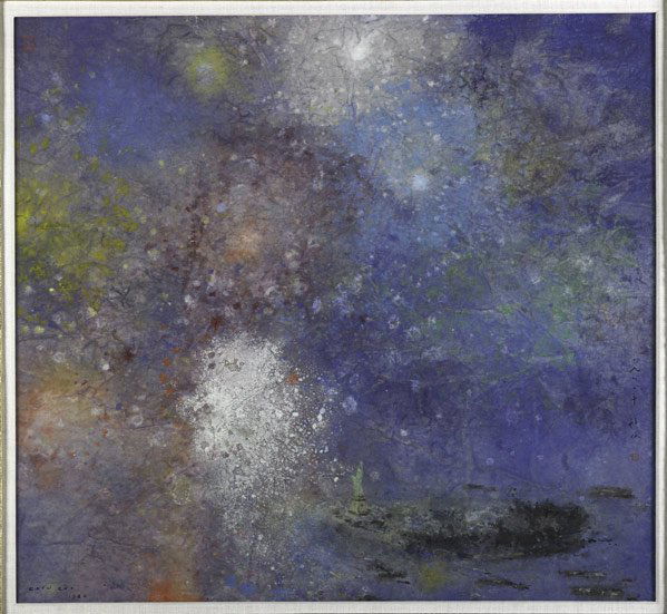 Chen Chi (Chinese/American, 1912 - 2005): Fireworks 4th of July, 1982; Watercolor on paper(framed) ; Signed and dated; 34 7/8" x 37 1/ 4" (sight); Provenance: Private Collection, New Jersey