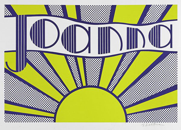 Roy Lichtenstein (American, 1923 - 1997): Joanna, 1968; Offset lithograph in colors; Signed ; 20 3/8" x 27 5/8" (sheet); Publisher: 20th Century Fox, Los Angeles; Literature: Corlett III 24; Provenance: Private Collection, Connecticut