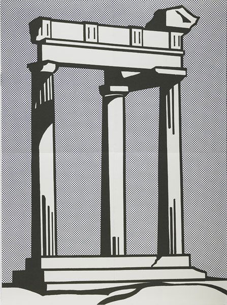 Roy Lichtenstein (American, 1923-1997): Temple, 1964; Offset lithograph in colors (mailer); 22 7/8" x 17"; Publisher: Leo Castelli Gallery, New York; Literature: Corlett 11.3; Provenance: Private Collection Note: This mailer was published t