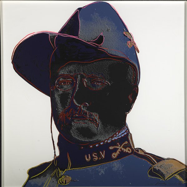 Andy Warhol (American, 1928 - 1987): Teddy Roosevelt (from the Cowboys and Indians series), 1986; Screenprint in colors (framed); Signed and numbered AP 28/50; 35 5/8" x 35 5/8" (sight); Printer: Rupert Jasen Smith, New York; Publisher: