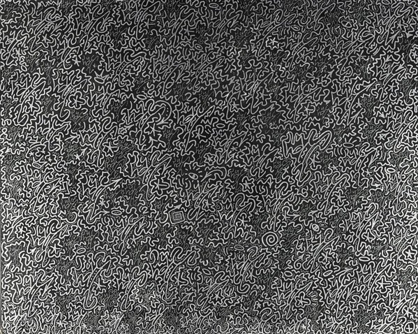 LA II (Angel Ortiz) (American, b. 1967): Untitled; Marker on canvas; Tagged throughout; 40" x 50"; Provenance: The Estate of Martin Wong