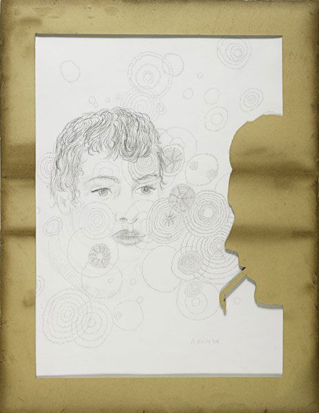 Andrew Mania (British, b. 1974): Untitled, 2004; Pencil and cardboard on paper (framed); Signed and dated; 23 3/8" x 17 7/8" (sheet); Provenance: Private Collection, New York