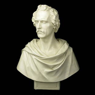 Thomas Crawford (American, 1813 - 1857): George Washington Greene, ca. 1878; Plaster; Signed "T. Crawford Fec.t (illegible) Mar. MDCCCXL"; 27 1/2" high; Provenance: The Eileen and Marvin Reingold Collection